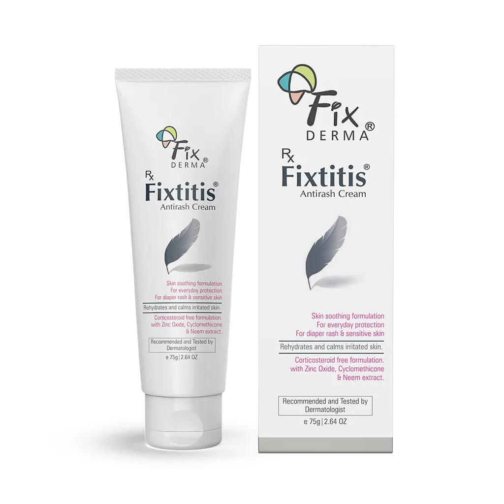 Fixtitis Anti Rash Cream for Rashes, Diaper Rash, Heat Rash | 15% Zinc oxide