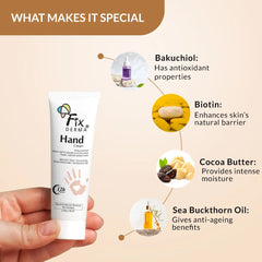 Hand Cream with Biotin, cocoa butter, sodium hyaluronate and bakuchiol