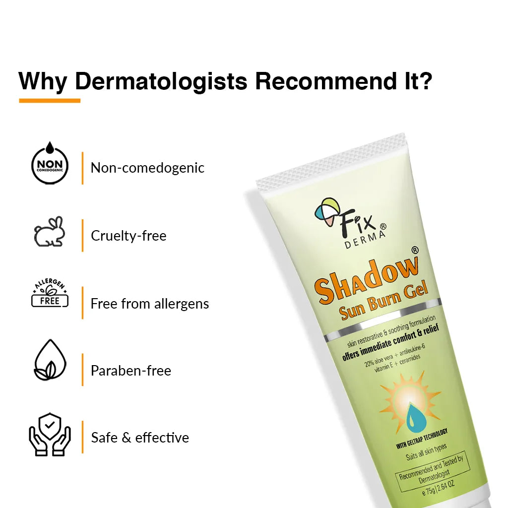 Dermatologists recommended Shadow Sun Burn Gel