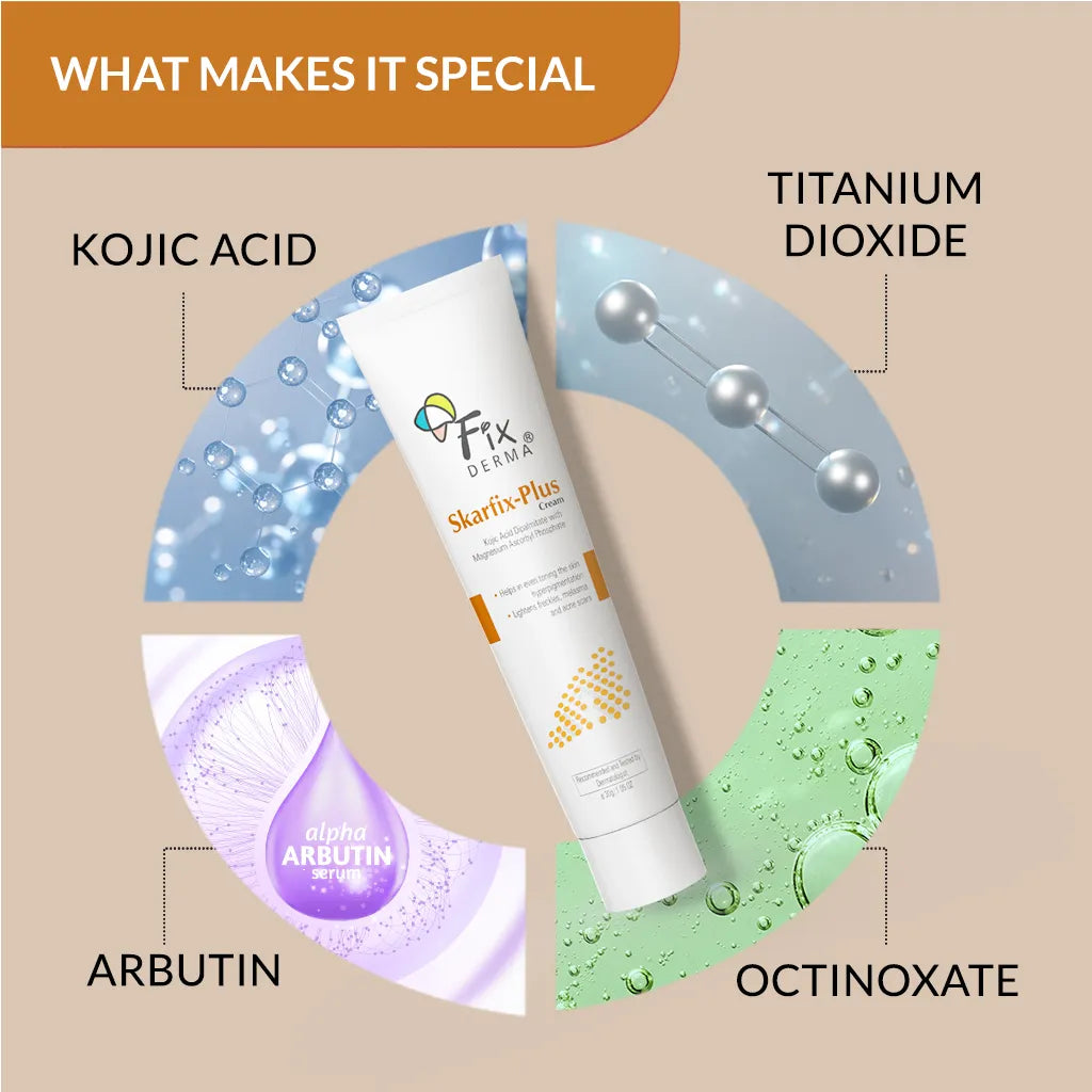 2% Kojic Acid + 1% Arbutin, Skarfix-Plus Scar Removal Cream, Hyperpigmentation and Melasma Treatment