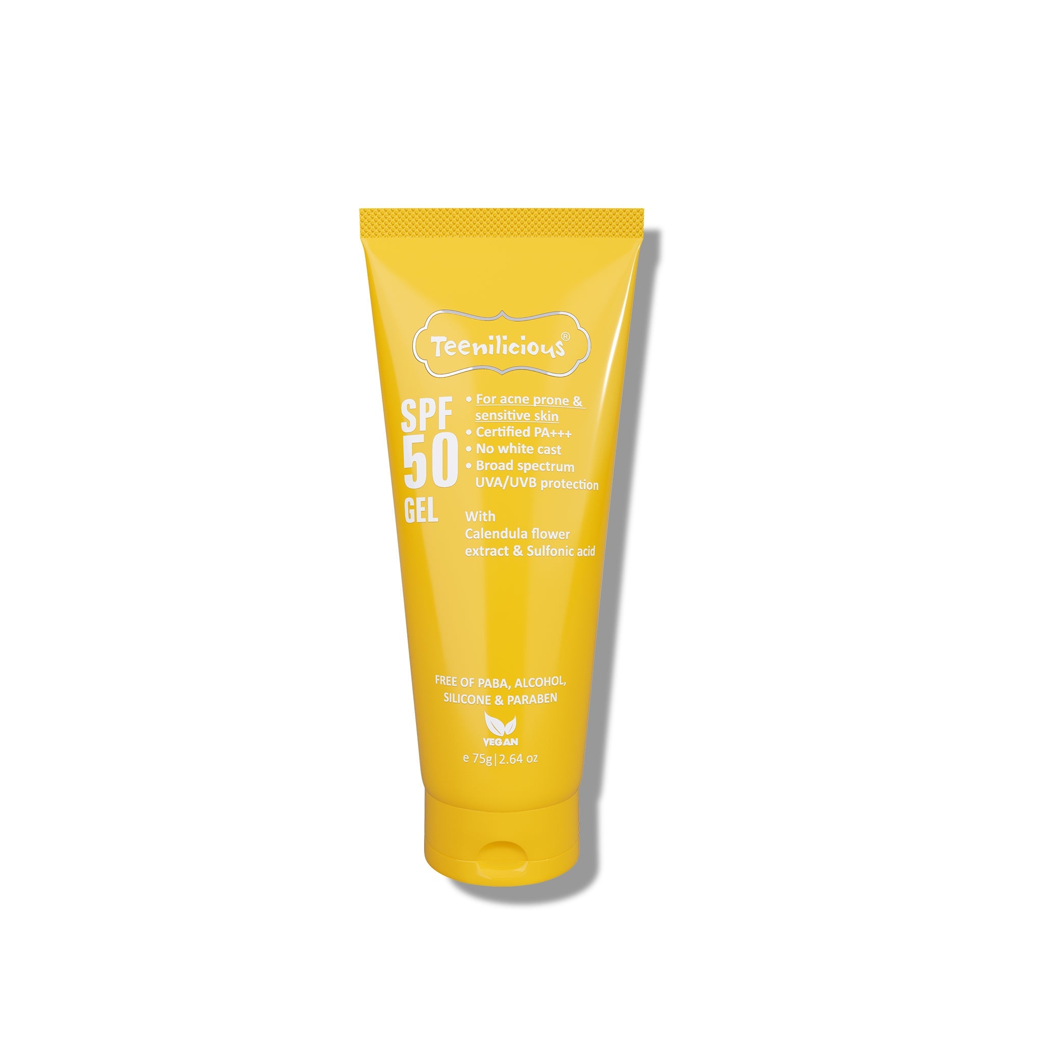 Teenilicious SPF 50 Sunscreen Gel, PA+++, Light Weight UV Gel, Formulated For Acne-Prone Skin