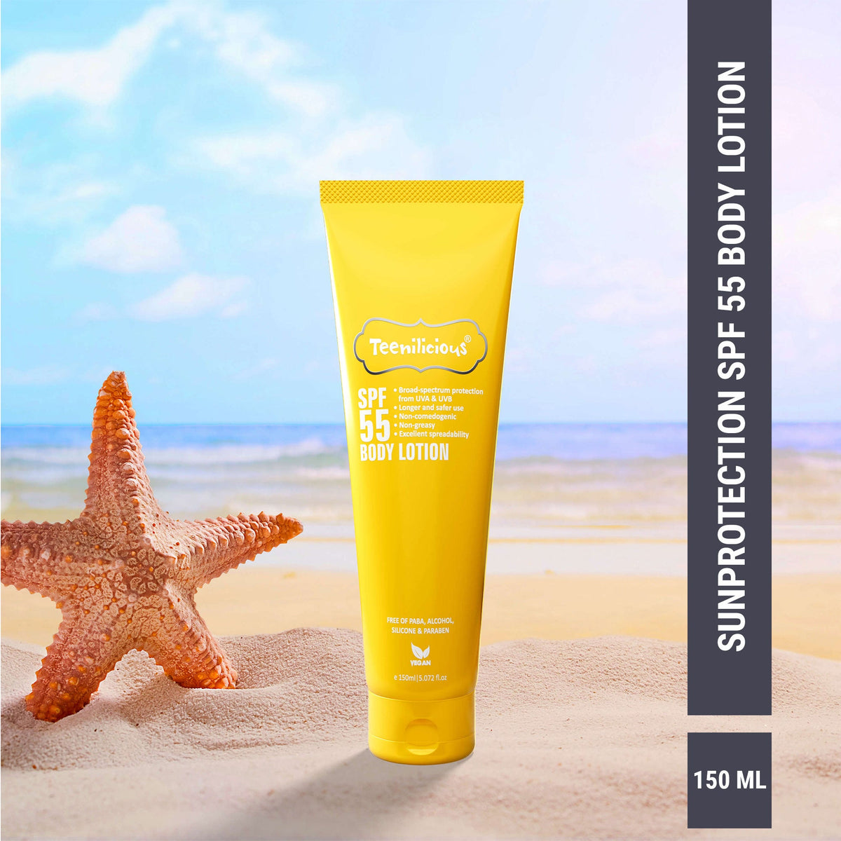 Teenilicious SPF 55 Sunscreen Body Lotion, SPF 50 PA+++, Sunscreen for Oily Skin and Sensitive Skin